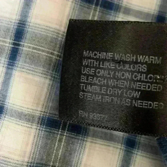 J. Ferrar Mens Western Pearl Snap Shirt Short Sleeve 4XL 20-20.5 Blue Plaid - Picture 10 of 10